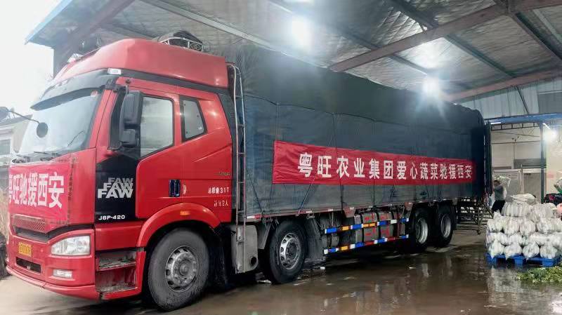@西安老乡请查收!粤旺集团20吨爱心有机菜连夜“发货”